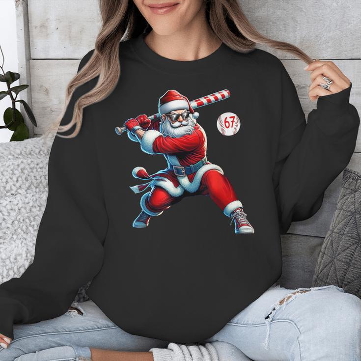 Santa Baseball Six Seven 6 7 Meme Christmas Men Boys Player Unisex Sweatshirt Santa Baseball Six Seven 6 7 Meme Christmas Men Boys Player Unisex Sweatshirt