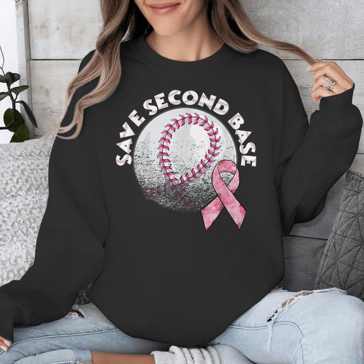 Save 2nd Base Breast Cancer Awareness Pink Ribbon Baseball Unisex Sweatshirt Save 2nd Base Breast Cancer Awareness Pink Ribbon Baseball Unisex Sweatshirt