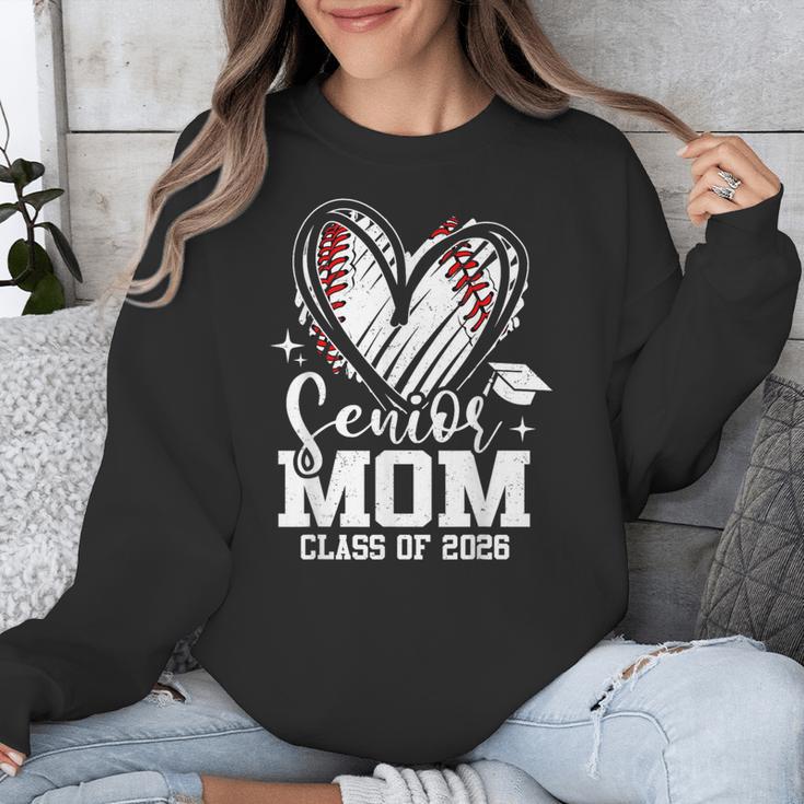 Senior Mom Class Of 2026 Baseball Graduation Heart Unisex Sweatshirt