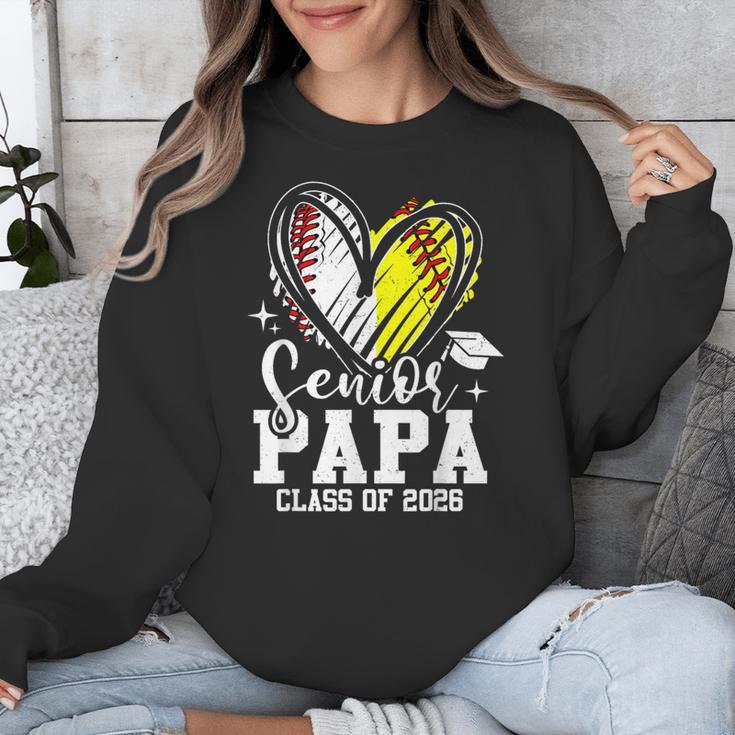 Senior Papa Class Of 2026 Baseball Softball Graduation Heart Unisex Sweatshirt Senior Papa Class Of 2026 Baseball Softball Graduation Heart Unisex Sweatshirt