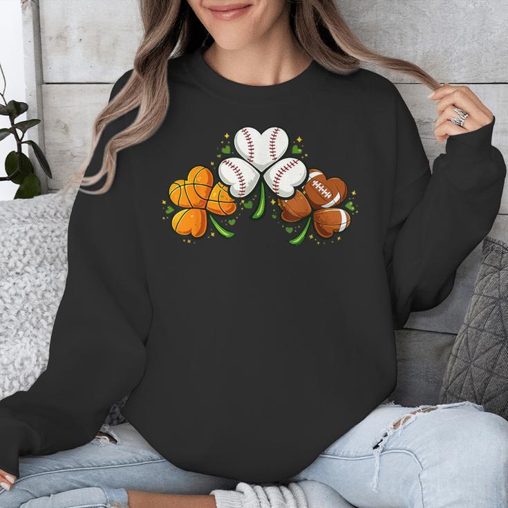 Shamrock Baseball Basketball Football St Patricks Day Unisex Sweatshirt Shamrock Baseball Basketball Football St Patricks Day Unisex Sweatshirt