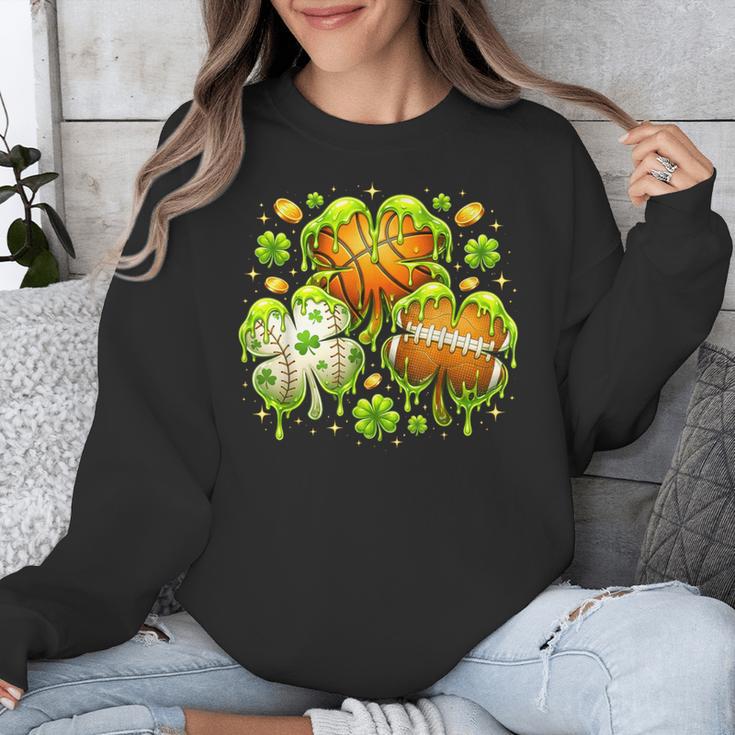 Shamrock Basketball Baseball Drip St Patrick's Day Boys Men Unisex Sweatshirt Shamrock Basketball Baseball Drip St Patrick's Day Boys Men Unisex Sweatshirt