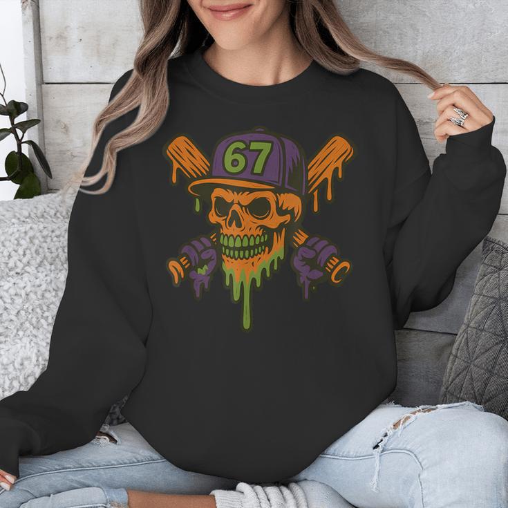 Six Seven 6 7 Baseball Skull Drip Halloween Horror Sports Unisex Sweatshirt Six Seven 6 7 Baseball Skull Drip Halloween Horror Sports Unisex Sweatshirt