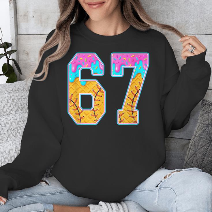 Six Seven Baseball Drip Unisex Sweatshirt