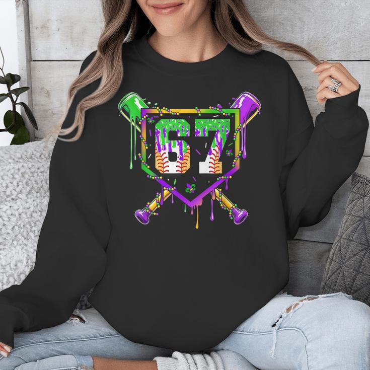 Six Seven Mardi Gras Baseball Sports Party Unisex Sweatshirt