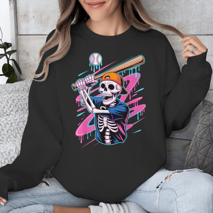Skeleton Baseball Drip Boy Youth Dripping Baseball Halloween Unisex Sweatshirt Skeleton Baseball Drip Boy Youth Dripping Baseball Halloween Unisex Sweatshirt
