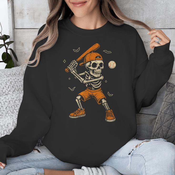 Skeleton Baseball Player Costume Halloween Men Boys Unisex Sweatshirt Skeleton Baseball Player Costume Halloween Men Boys Unisex Sweatshirt