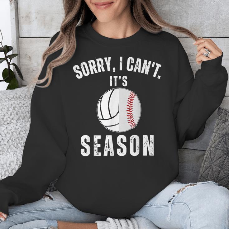 Sorry I Can't It's Volleyball Baseball Season Mom Of Both Unisex Sweatshirt Sorry I Can't It's Volleyball Baseball Season Mom Of Both Unisex Sweatshirt