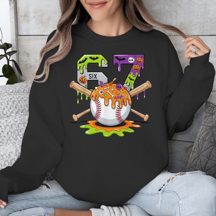 Spooky Halloween Baseball Ice Cream Dripping Six Seven 6 7 Unisex Sweatshirt Spooky Halloween Baseball Ice Cream Dripping Six Seven 6 7 Unisex Sweatshirt