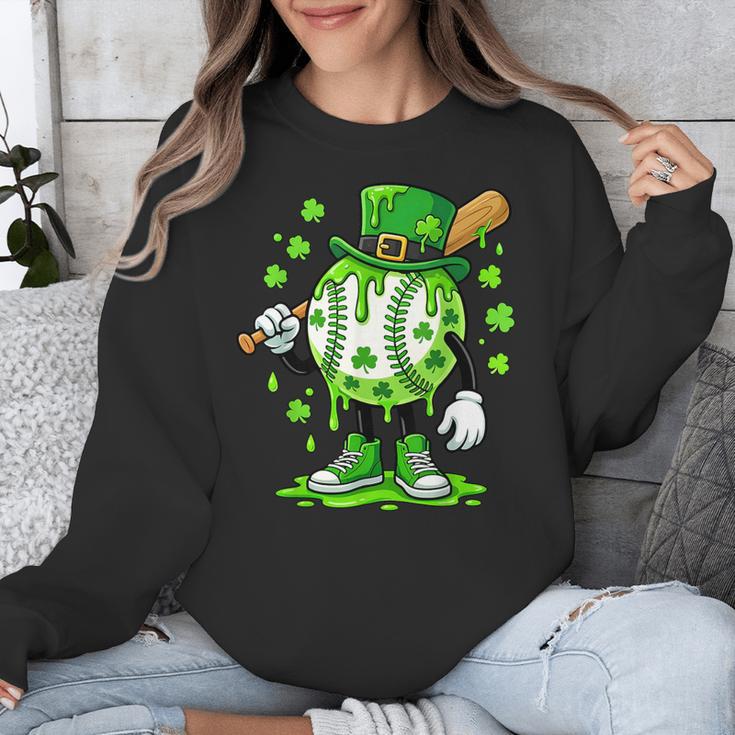 St Patricks Day Shamrock Baseball Drip Icecream Irish Boys Unisex Sweatshirt