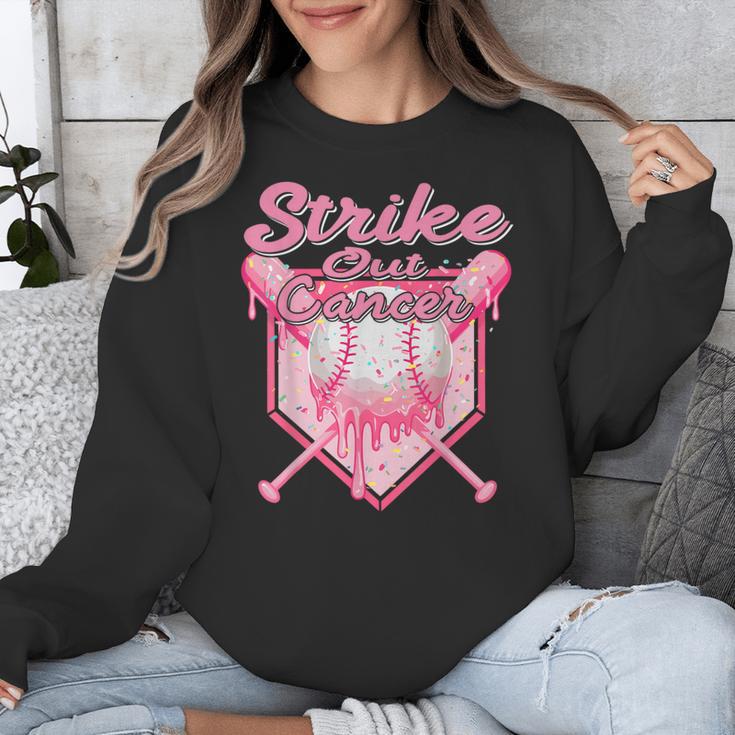Strike Out Breast Cancer Baseball Drip For Boys Youth Unisex Sweatshirt Strike Out Breast Cancer Baseball Drip For Boys Youth Unisex Sweatshirt