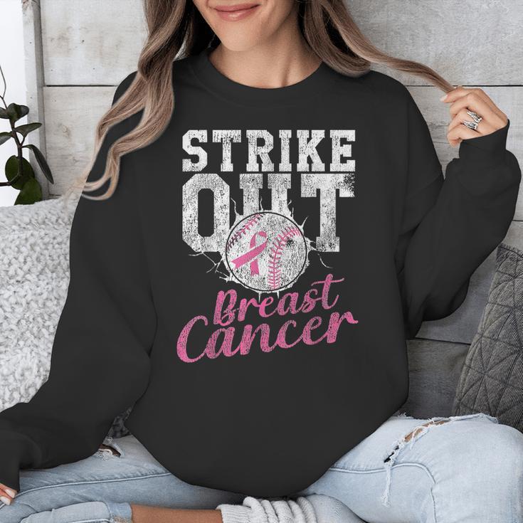 Strike Out Breast Cancer Baseball Warrior Unisex Sweatshirt