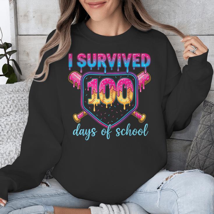 I Survived 100 Days Of School Baseball 100th Day Kids Girls Unisex Sweatshirt I Survived 100 Days Of School Baseball 100th Day Kids Girls Unisex Sweatshirt