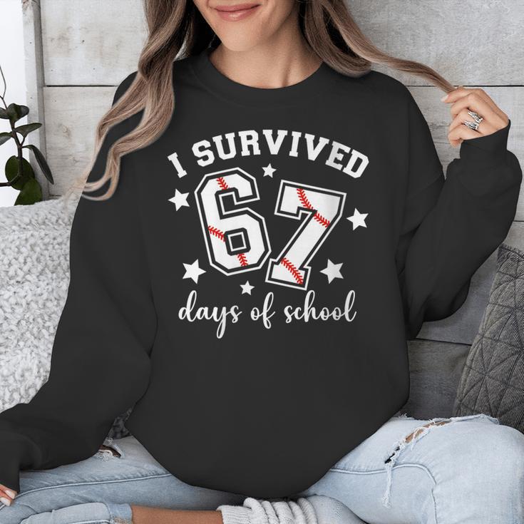 I Survived 67 Days Of School Baseball Six Seven Teacher Unisex Sweatshirt