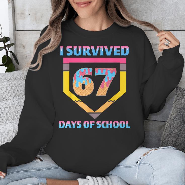 I Survived 67 Days Of School Baseball Trend For Boys Girls Unisex Sweatshirt I Survived 67 Days Of School Baseball Trend For Boys Girls Unisex Sweatshirt