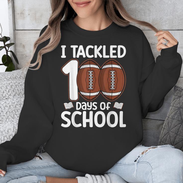 I Tackled 100 Days Of School Baseball Player Kids Teacher Unisex Sweatshirt