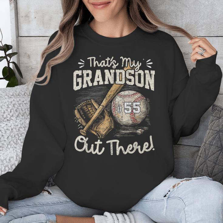 That's My Grandson Out There Jersey Number 55 Baseball Unisex Sweatshirt That's My Grandson Out There Jersey Number 55 Baseball Unisex Sweatshirt