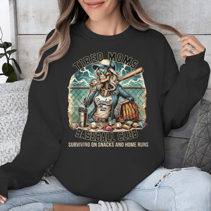 Tired Mom's Baseball Club Surviving On Snacks And Home Runs Unisex Sweatshirt Tired Mom's Baseball Club Surviving On Snacks And Home Runs Unisex Sweatshirt