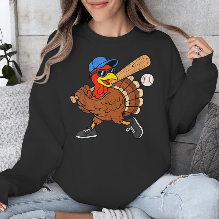 Turkey Baseball Thanksgiving Sports Humor Men Boy Kids Unisex Sweatshirt Turkey Baseball Thanksgiving Sports Humor Men Boy Kids Unisex Sweatshirt