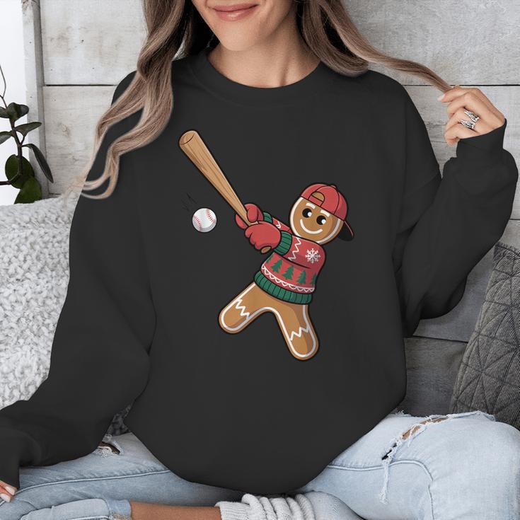 Ugly Christmas Sweater Gingerbread Baseball Toddler Kids Unisex Sweatshirt