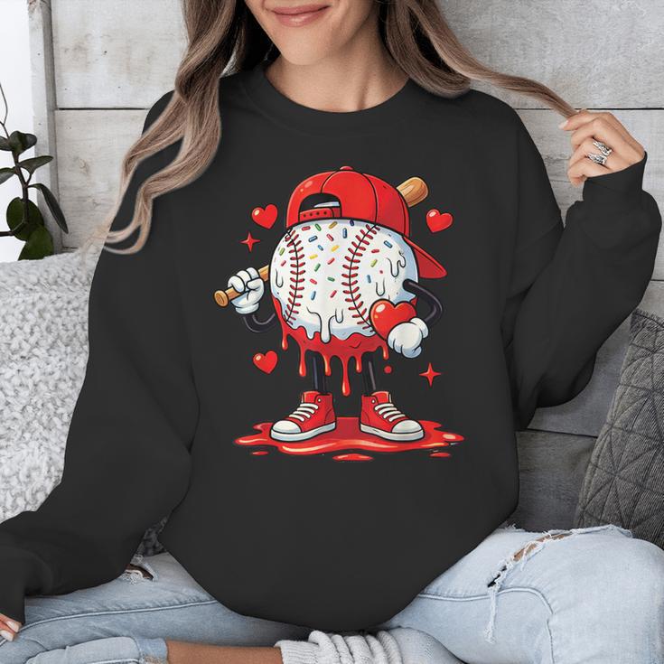 Valentine Baseball Drip Ice Cream Youth Boys Couples Unisex Sweatshirt Valentine Baseball Drip Ice Cream Youth Boys Couples Unisex Sweatshirt