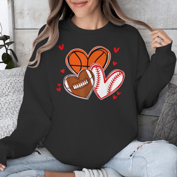 Valentines Baseball Basketball Football Heart Boy Men Unisex Sweatshirt