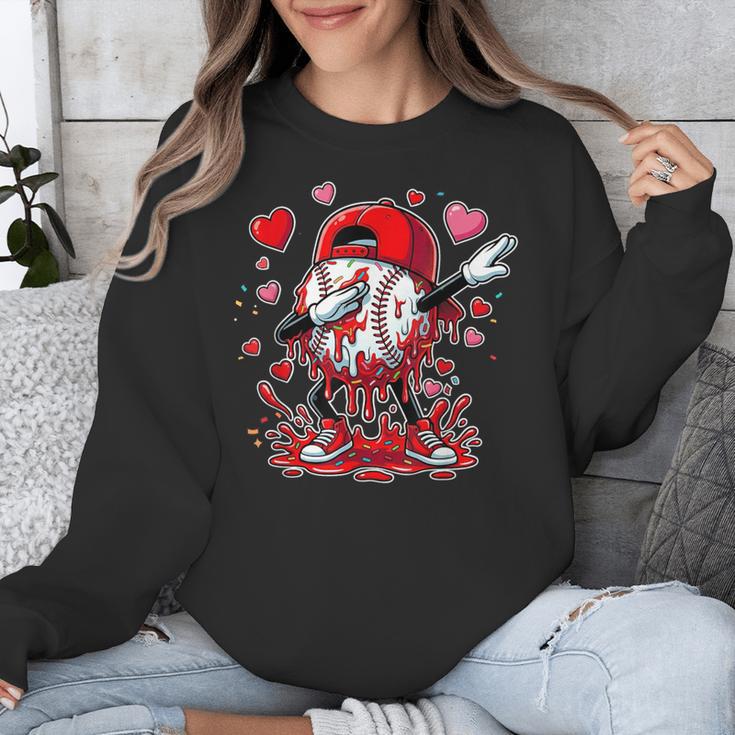 Valentines Baseball Toddler Boys Kids Dabbing Baseball Drip Unisex Sweatshirt Valentines Baseball Toddler Boys Kids Dabbing Baseball Drip Unisex Sweatshirt