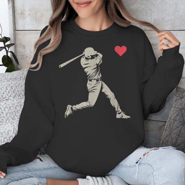 Valentines Day Baseball Batter Silhouette Heart Men Boy Kids Unisex Sweatshirt Valentines Day Baseball Batter Silhouette Heart Men Boy Kids Unisex Sweatshirt