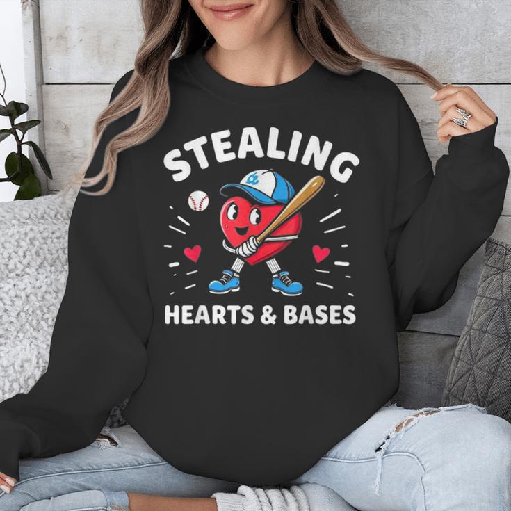 Valentines Day Baseball Stealing Hearts Bases Boys Kids Men Unisex Sweatshirt Valentines Day Baseball Stealing Hearts Bases Boys Kids Men Unisex Sweatshirt