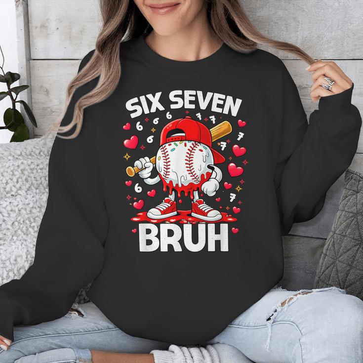 Valentines Day Six Seven Bruh 6 7 Meme Baseball Drip Boys Unisex Sweatshirt Valentines Day Six Seven Bruh 6 7 Meme Baseball Drip Boys Unisex Sweatshirt