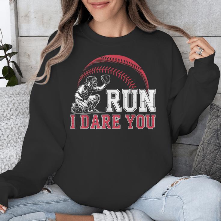 Vintage Humor Baseball Apparel Run I Dare You Unisex Sweatshirt Vintage Humor Baseball Apparel Run I Dare You Unisex Sweatshirt