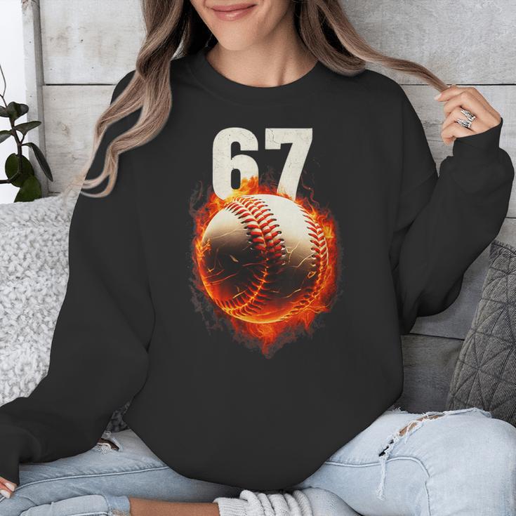 Women's 67 Baseball Boys Birthday Teens Six Seven Brainrot Unisex Sweatshirt Women's 67 Baseball Boys Birthday Teens Six Seven Brainrot Unisex Sweatshirt