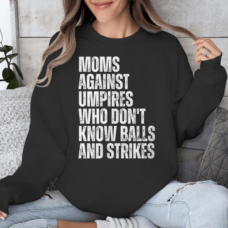 Women's Moms Against Umpires Parents Mom Baseball Sarcastic Unisex Sweatshirt