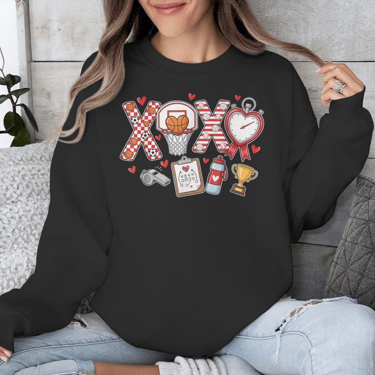 XOXO Physical Education Valentines Day Baseball Football Men Unisex Sweatshirt