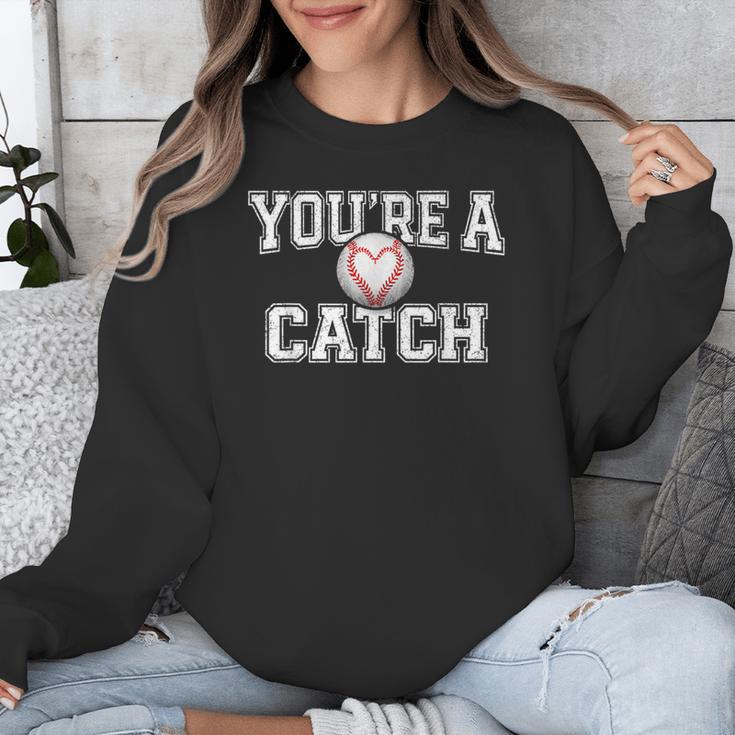 You'Re A Catch Baseball Pun Heart Kids Boys Valentines Unisex Sweatshirt You'Re A Catch Baseball Pun Heart Kids Boys Valentines Unisex Sweatshirt