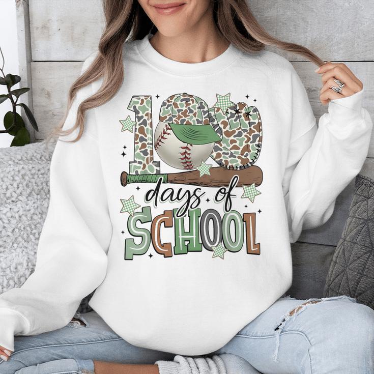 100 Days Of School Baseball Camo Men Boy Kid Unisex Sweatshirt
