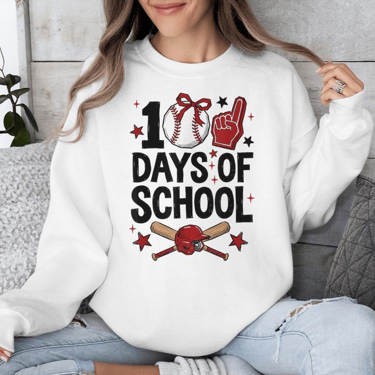 100 Days Of School Coquette Bow Baseball 100th Day Girl Kid Unisex Sweatshirt 100 Days Of School Coquette Bow Baseball 100th Day Girl Kid Unisex Sweatshirt