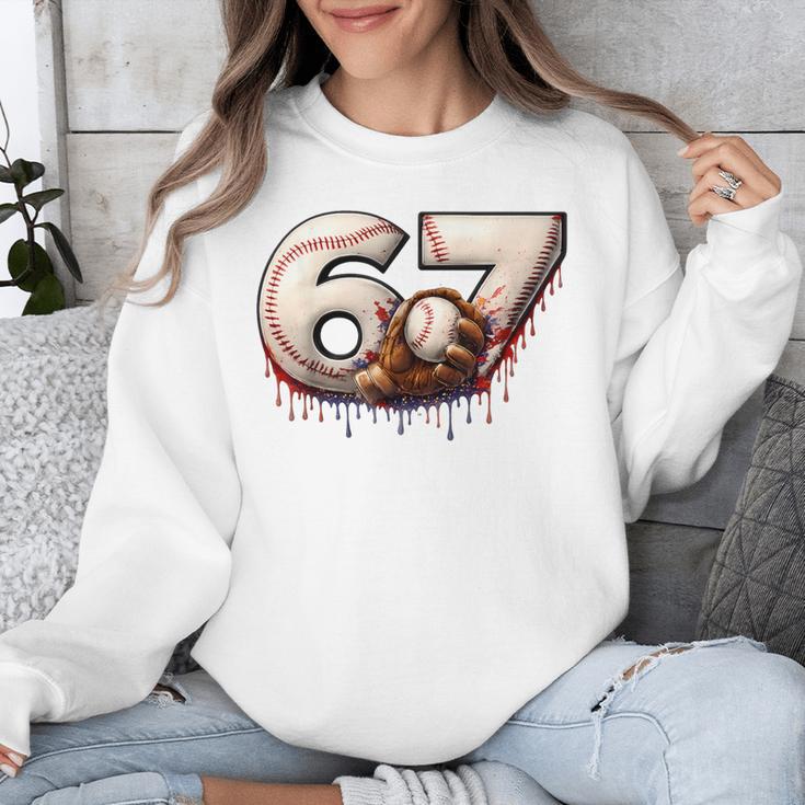 6 7 Six Seven American Baseball Graphic Unisex Sweatshirt