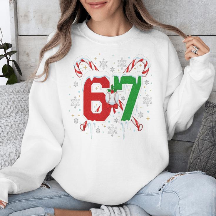 67 Baseball Christmas Candy Cane Snowflake Holiday Sports Unisex Sweatshirt 67 Baseball Christmas Candy Cane Snowflake Holiday Sports Unisex Sweatshirt