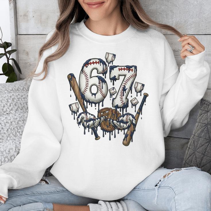 67 Baseball Six Seven Baseball 6 7 Kids Boys Girls Premium Tri-Blend Unisex Sweatshirt