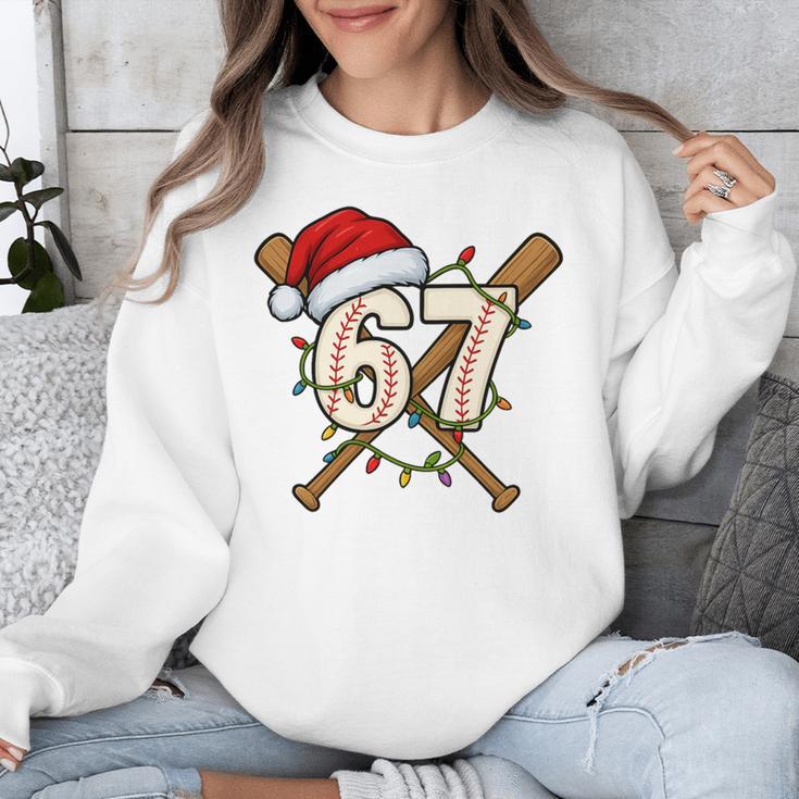 67 Baseball Xmas Lights Santa Hat Holiday Unisex Sweatshirt 67 Baseball Xmas Lights Santa Hat Holiday Unisex Sweatshirt