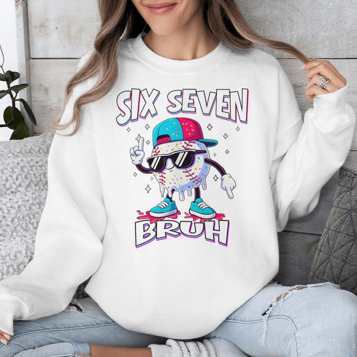 67 Meme Six Seven Baseball Ice Cream Drip Girls Boys Premium Tri-Blend Unisex Sweatshirt