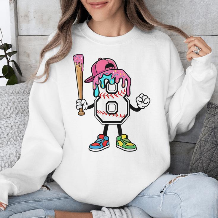 8th Birthday Baseball Ice-Cream Drip 8 Years Old Boys Girls Unisex Sweatshirt 8th Birthday Baseball Ice-Cream Drip 8 Years Old Boys Girls Unisex Sweatshirt