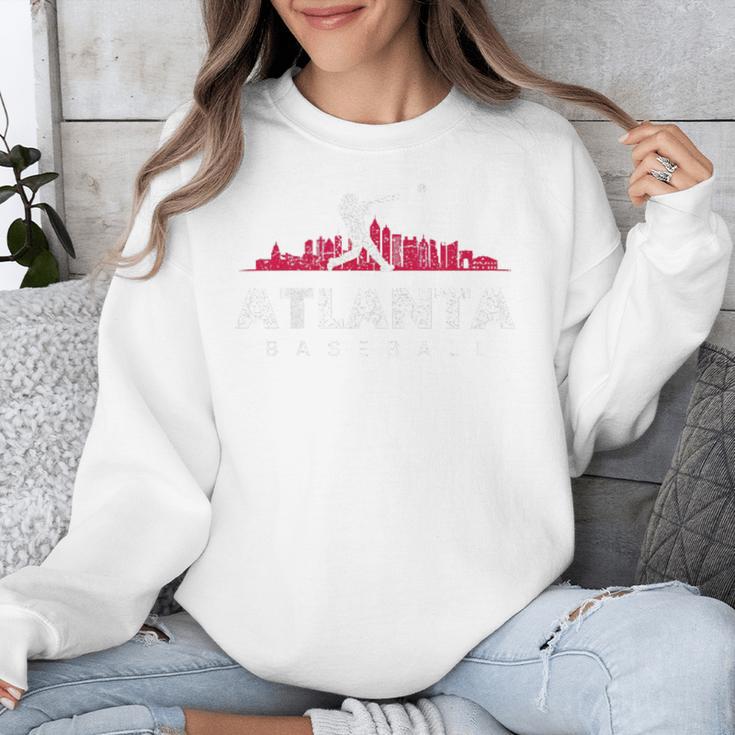 Atlanta Baseball Vintage Player Minimalist Skyline Retro Unisex Sweatshirt Atlanta Baseball Vintage Player Minimalist Skyline Retro Unisex Sweatshirt