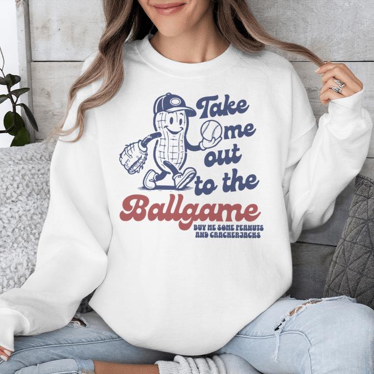 Take Me Out To The Ball Game Retro Peanuts Baseball Sports Unisex Sweatshirt
