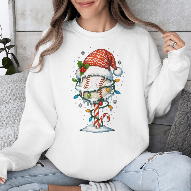 Baseball Christmas Ball Hat Snow Winter Premium Tri-Blend Unisex Sweatshirt