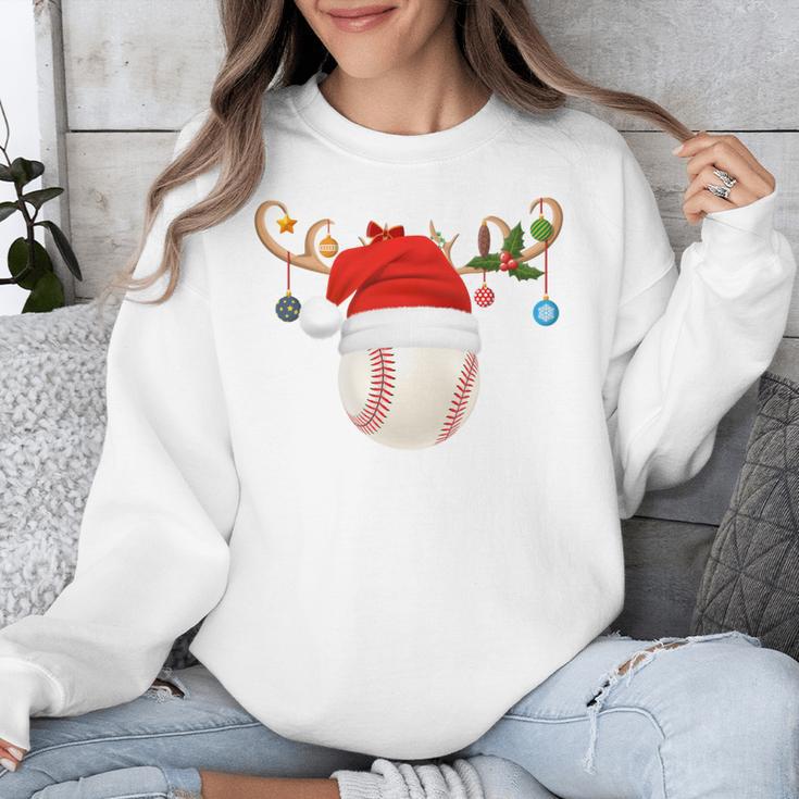 Baseball Christmas Reindeer Santa Hat Sports Player Xmas Unisex Sweatshirt Baseball Christmas Reindeer Santa Hat Sports Player Xmas Unisex Sweatshirt