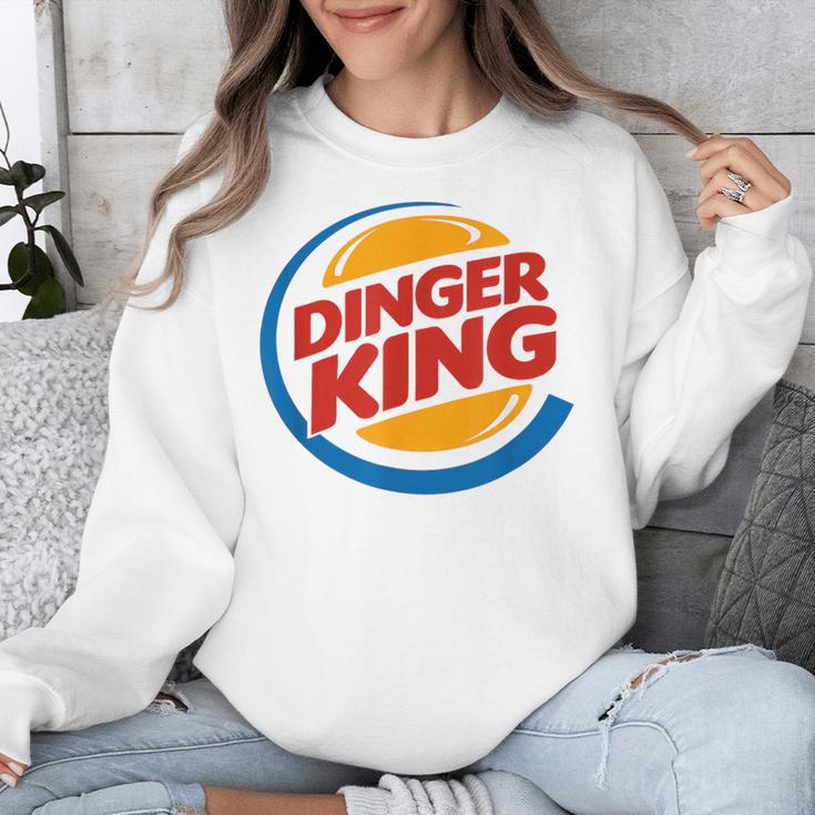 Baseball Dinger King Logo For Home Run Players And Fan Unisex Sweatshirt
