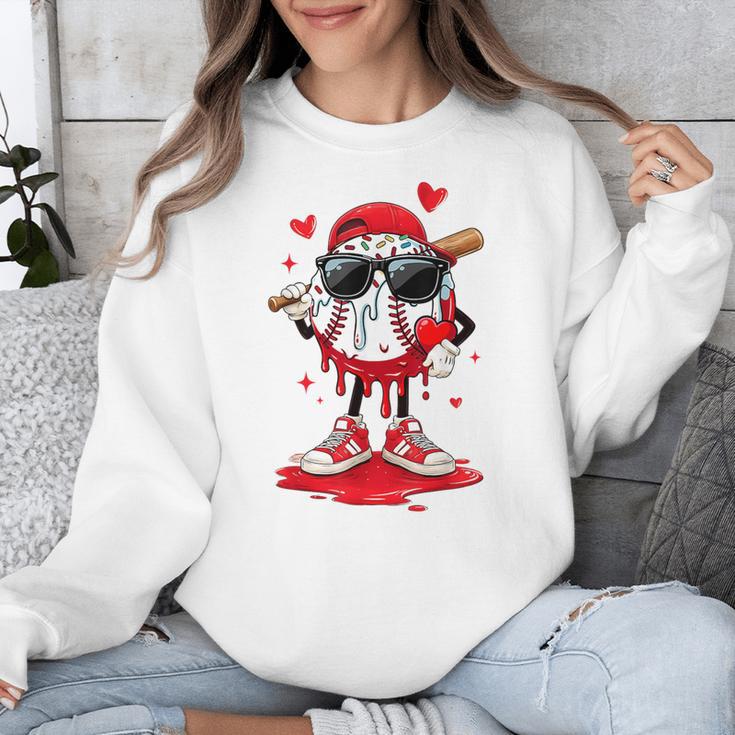 Baseball Drip Ice Cream Sunglasses Boys Youth Kids Valentine Unisex Sweatshirt