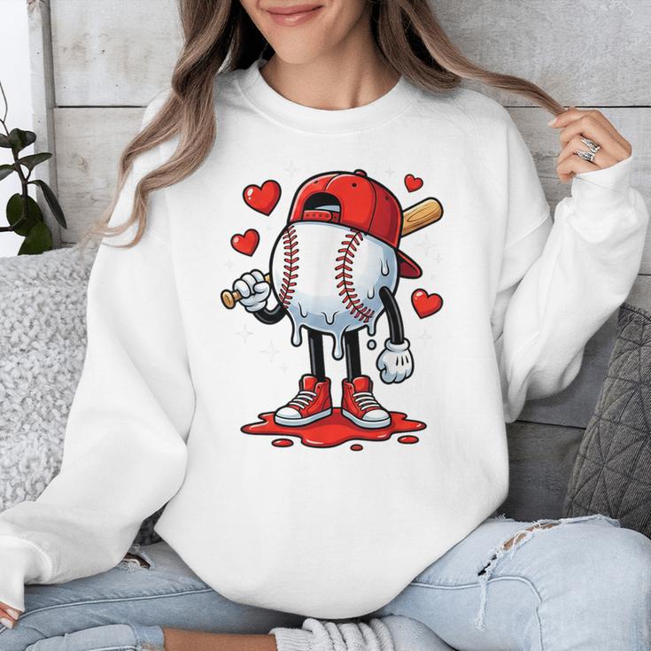 Baseball Ice Cream Drip Valentines Day Sports For Kids Boys Unisex Sweatshirt Baseball Ice Cream Drip Valentines Day Sports For Kids Boys Unisex Sweatshirt